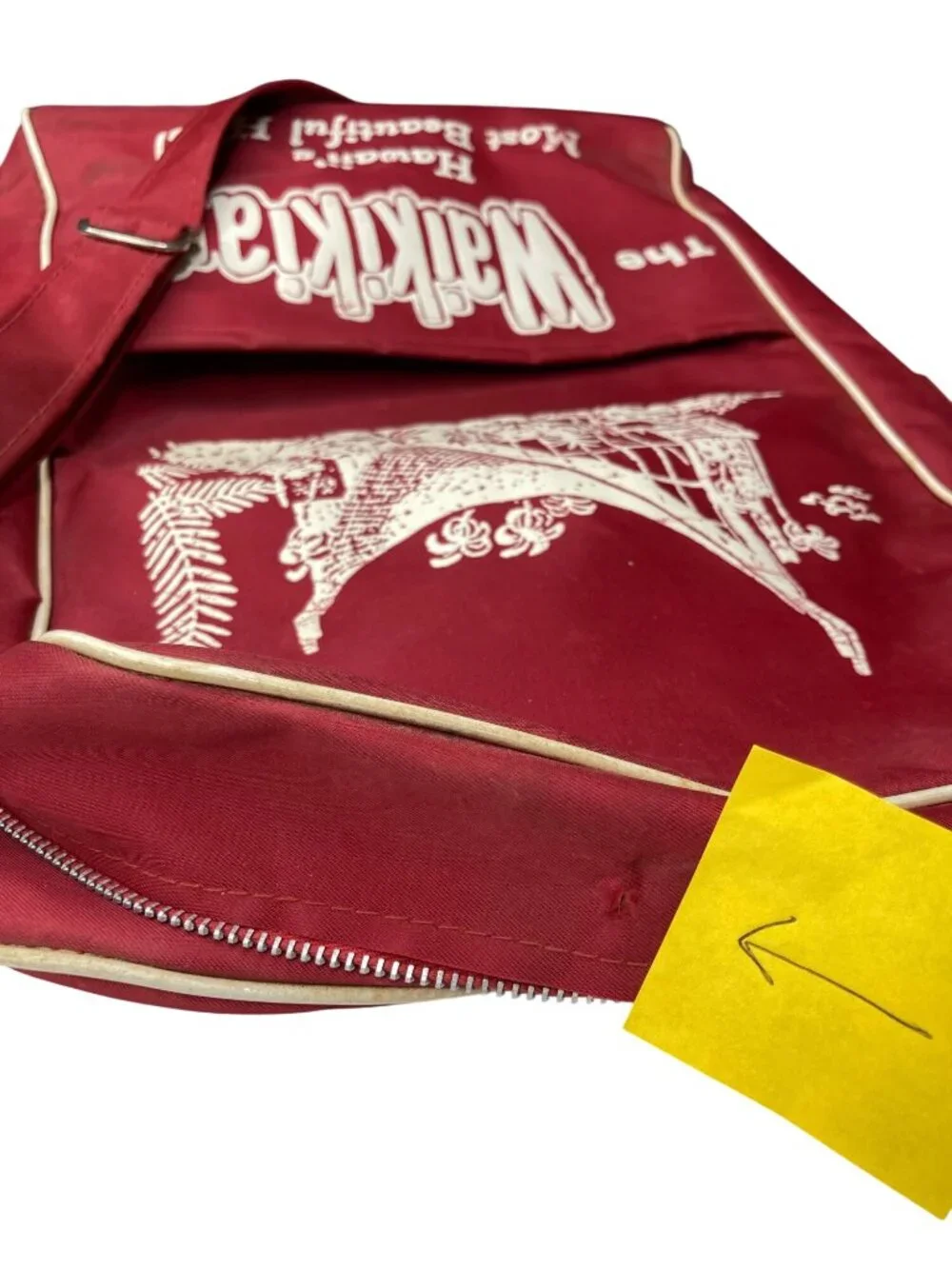 Vintage Waikikian Hotel Shoulder Bag Hawaii Vacation Souvenir Tote Travel